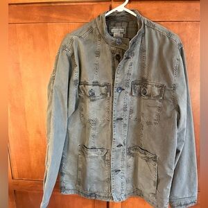 Mens cotton Green Military-Style Jacket